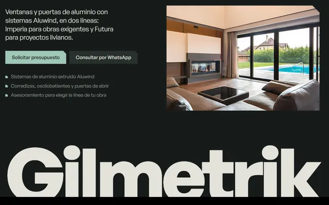 Recorte de la portada del sitio de Gilmetrik